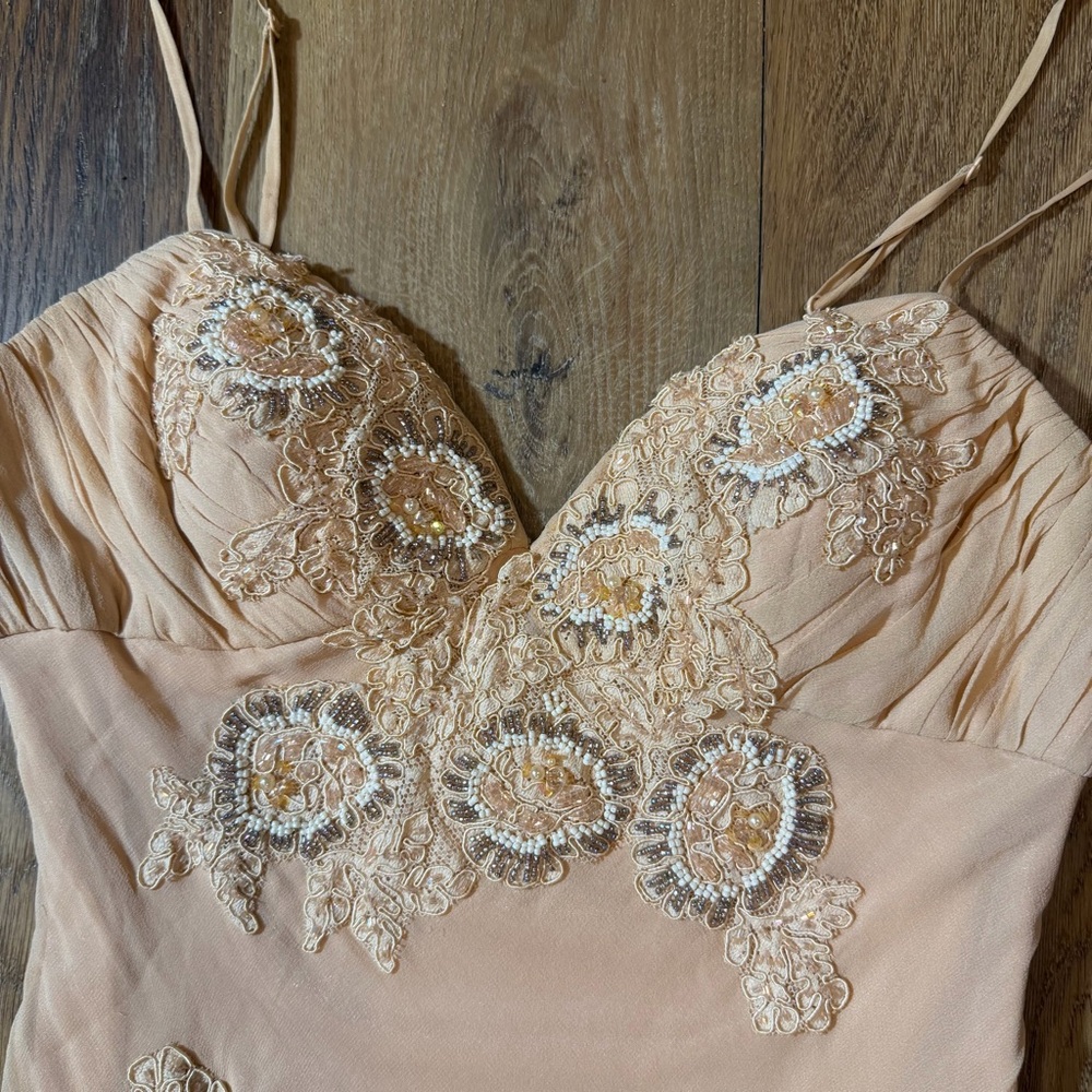 Vintage 100% Silk Beaded Dress Sue Wong Dress Y2K Fairy Prom Wedding Dress - Picture 4 of 14